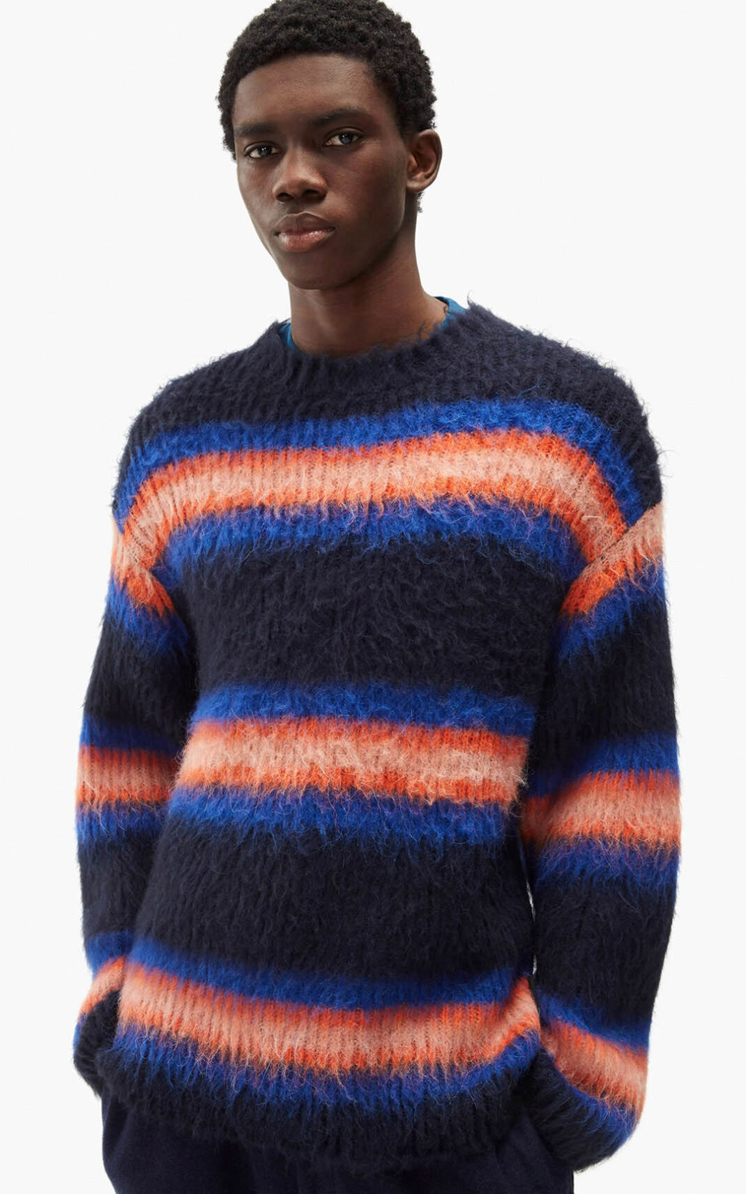 Kenzo Striped Jerseys Hombre Azules | 8653712-RQ